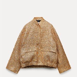 Zara golden bomber women